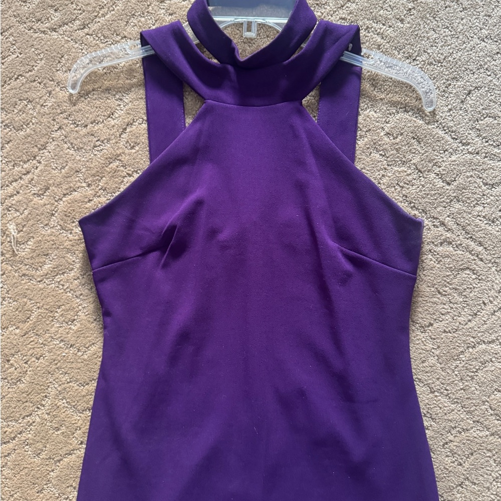 bebe Elegant Purple Halter Dress